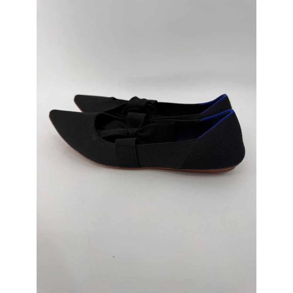 Rothy's‎ The Point Bow Flat Women 10 Black Pointed Toe Knit Shoes